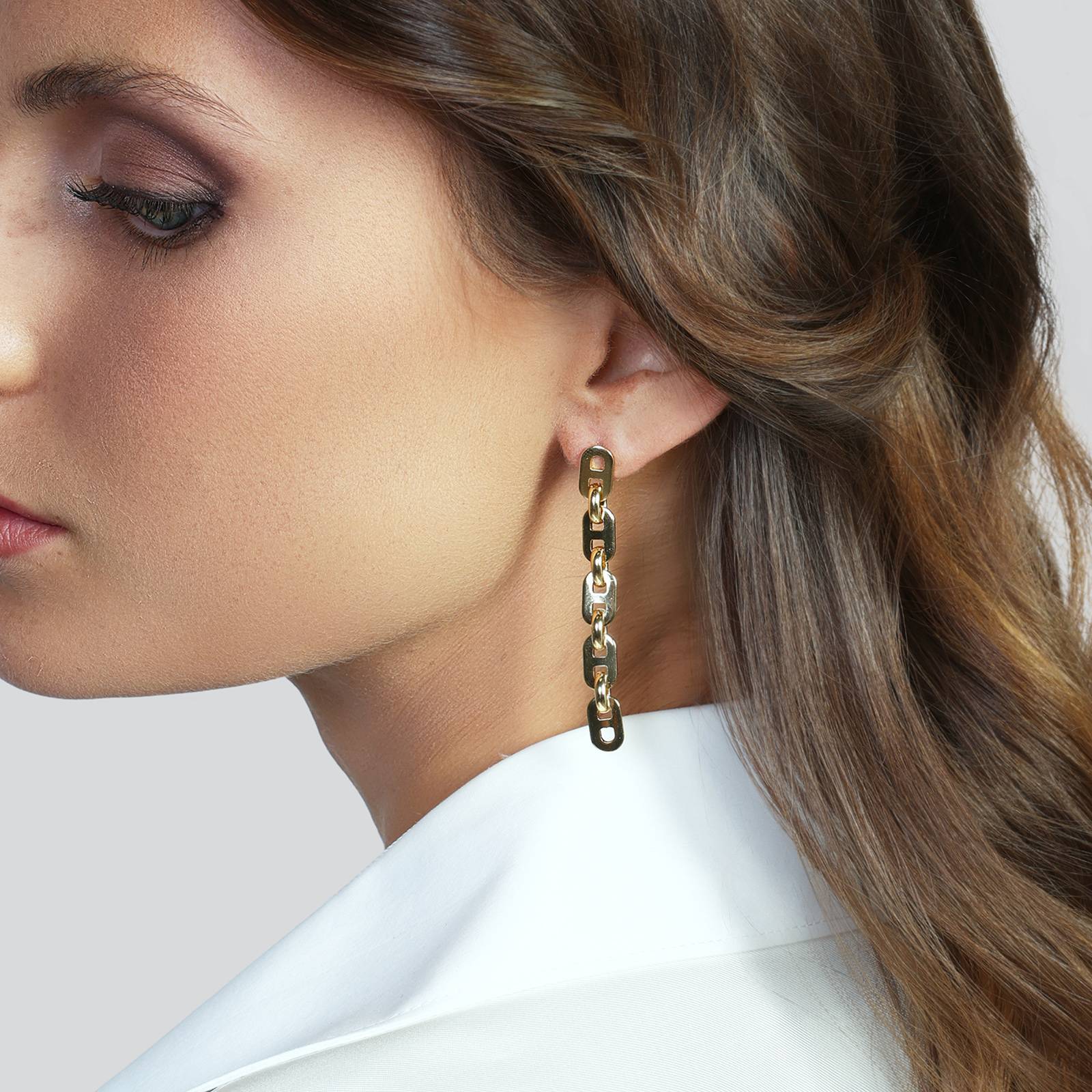 Orecchini Donna Unoaerre Bronzo Dorato Catena  Pendente 581453