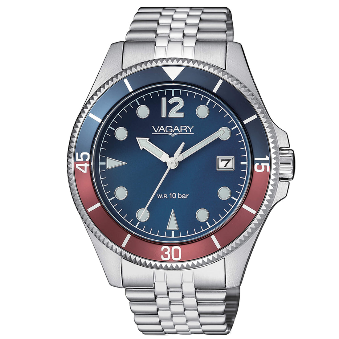 Orologio Uomo Vagary By Citizen Blu Rosso Acciaio VD5-015-73