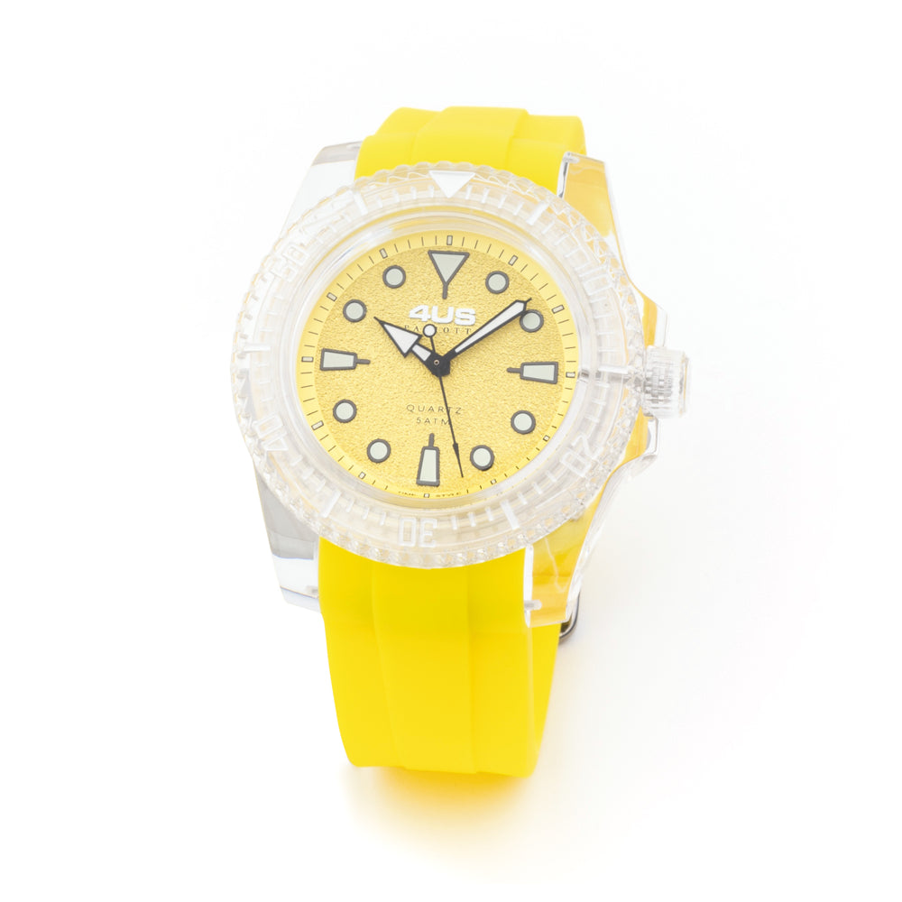 Orologio Uomo 4US Cesare Paciotti Quarzo Solo Tempo Silicone Giallo  T4ST372
