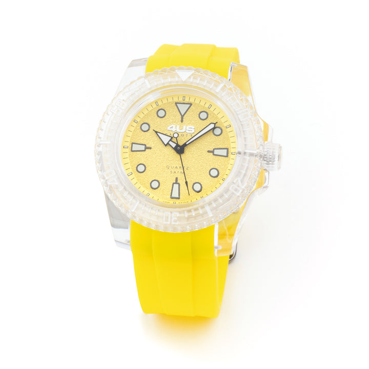 Orologio Uomo 4US Cesare Paciotti Quarzo Solo Tempo Silicone Giallo  T4ST372