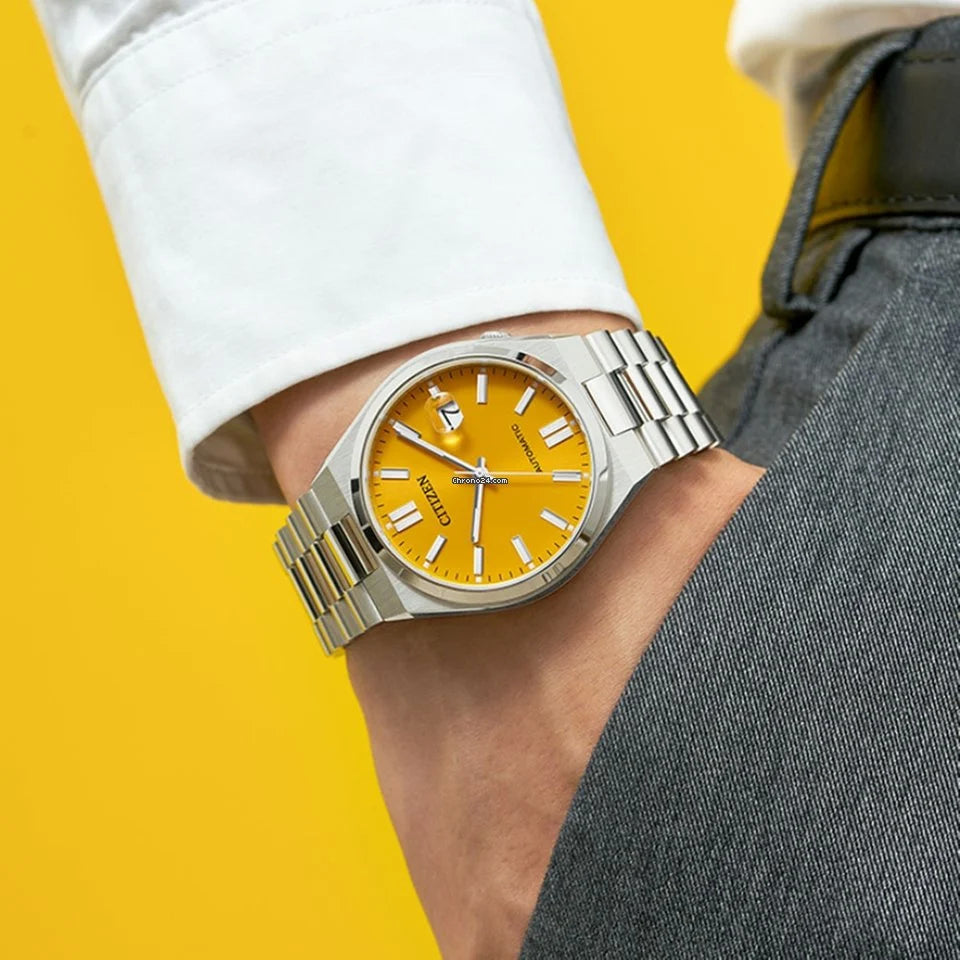 Orologio Uomo Citizen Tsuyosa Automatico Giallo Maglia President NJ0150-81Z