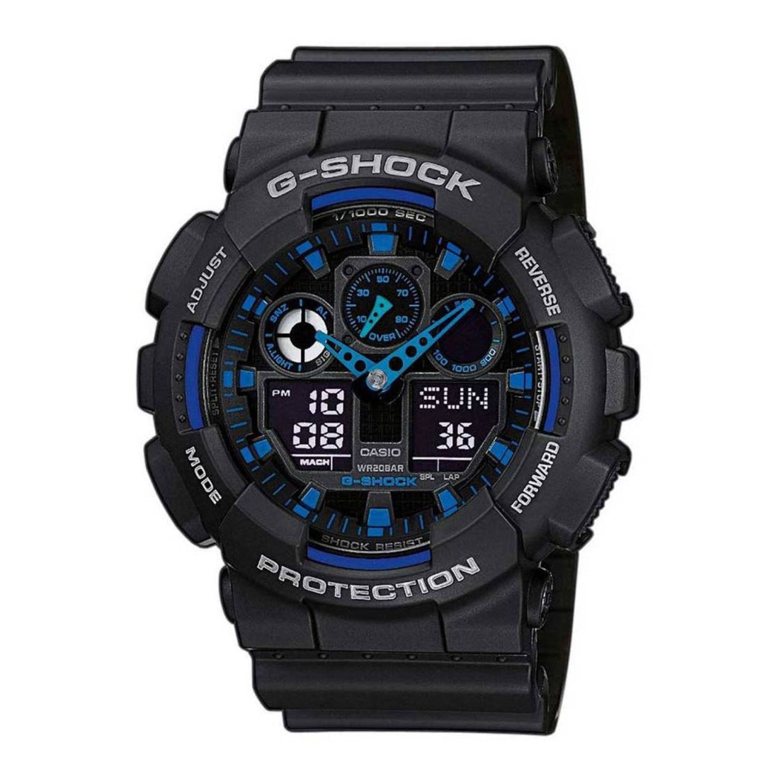 Orologio Uomo Gomma Casio Quarz G-SHOCK GA-100-1A2ER Digital Analogico Nero Blu