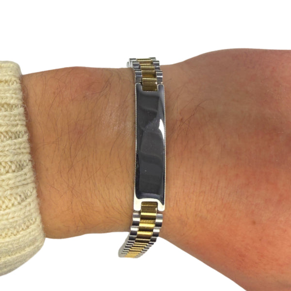 Bracciale Uomo Re Mida Personalizzabile Acciaio Bicolore BR-C-15/L