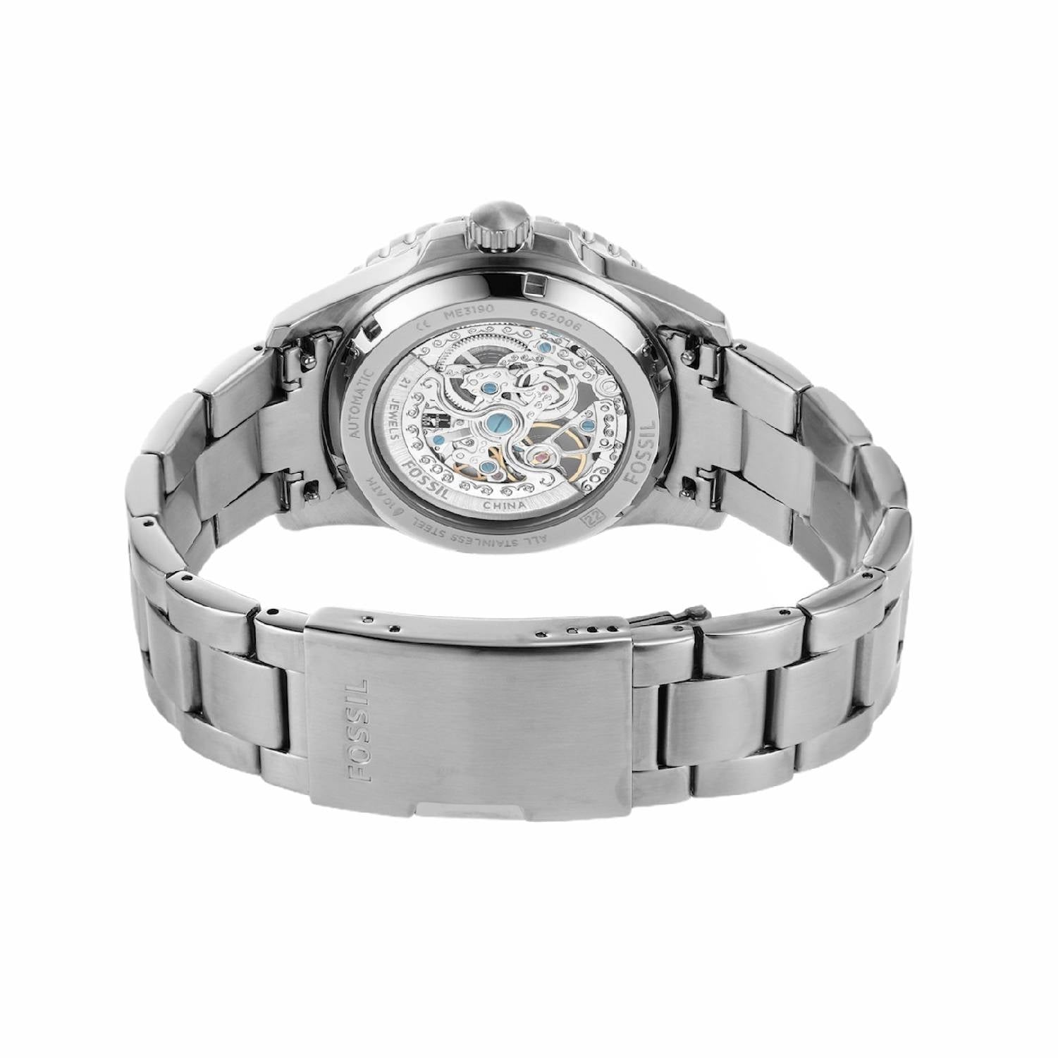 Orologio Uomo Acciaio Fossil Solo Tempo Automatico Nero 100M ME3190