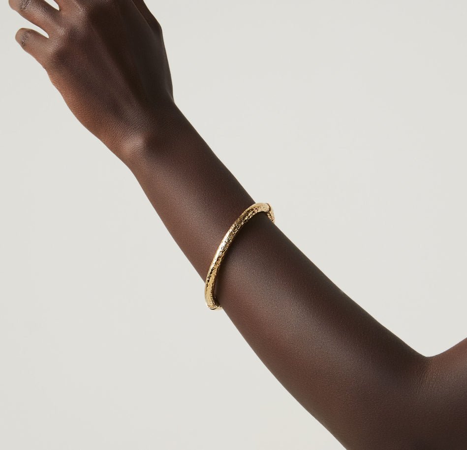 Bracciale Donna Giovanni Raspini Argento Dorato 925 Rigido Bangle Rock 10336