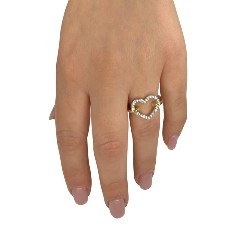 Anello Donna Re Mida Argento 925 Regolabile Cuore Zirconi AN-DJV-4