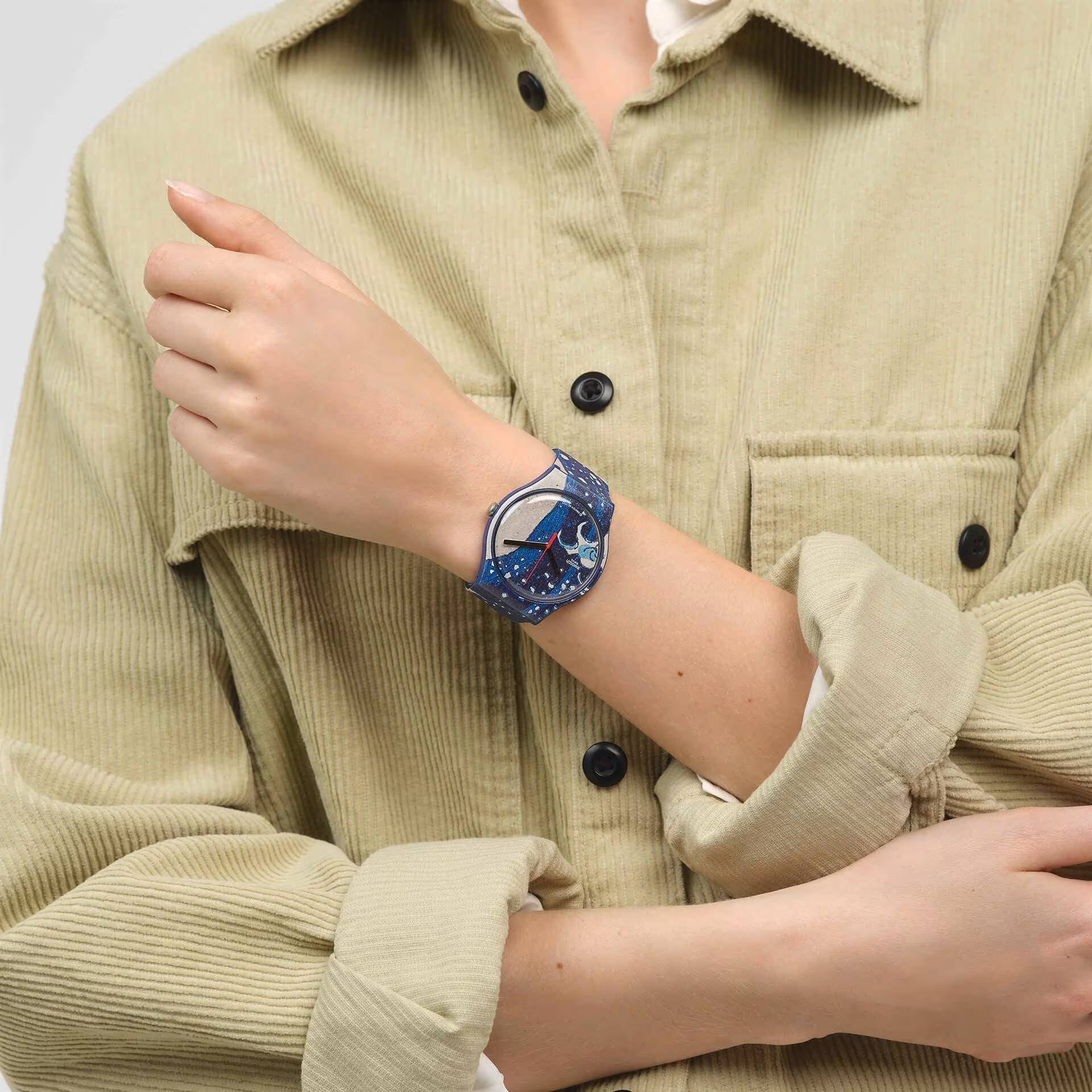 Orologio Unisex Swatch The Great Wave & Astrolabe Hokusai Quarzo Solo Tempo SUOZ351