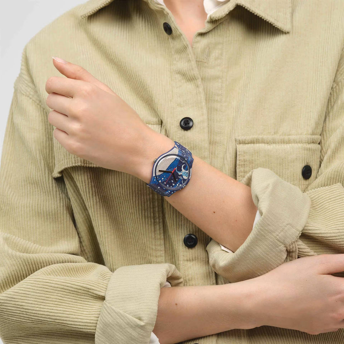Orologio Unisex Swatch The Great Wave & Astrolabe Hokusai Quarzo Solo Tempo SUOZ351