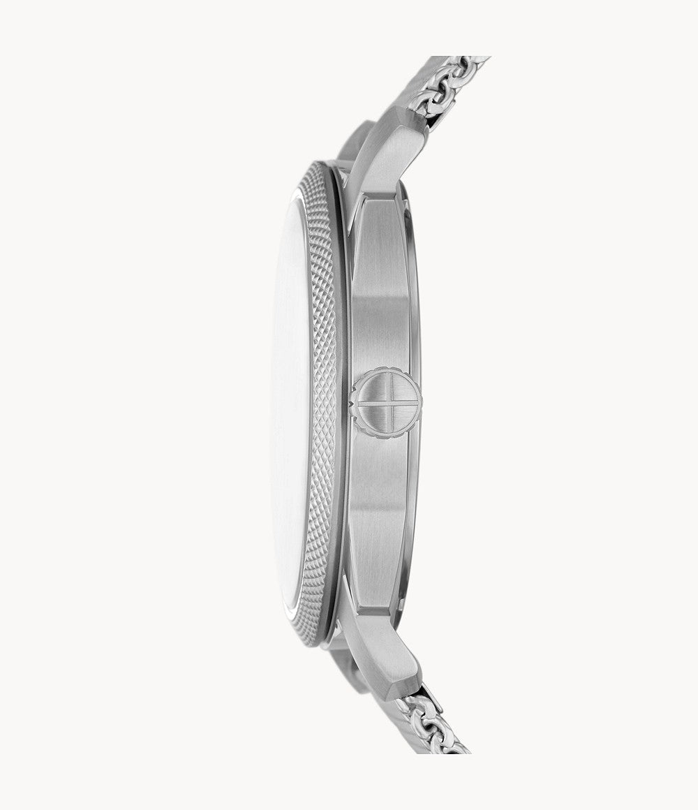 Orologio Uomo Fossil Acciaio Quarzo Solo Tempo Maglia Milano FS5883