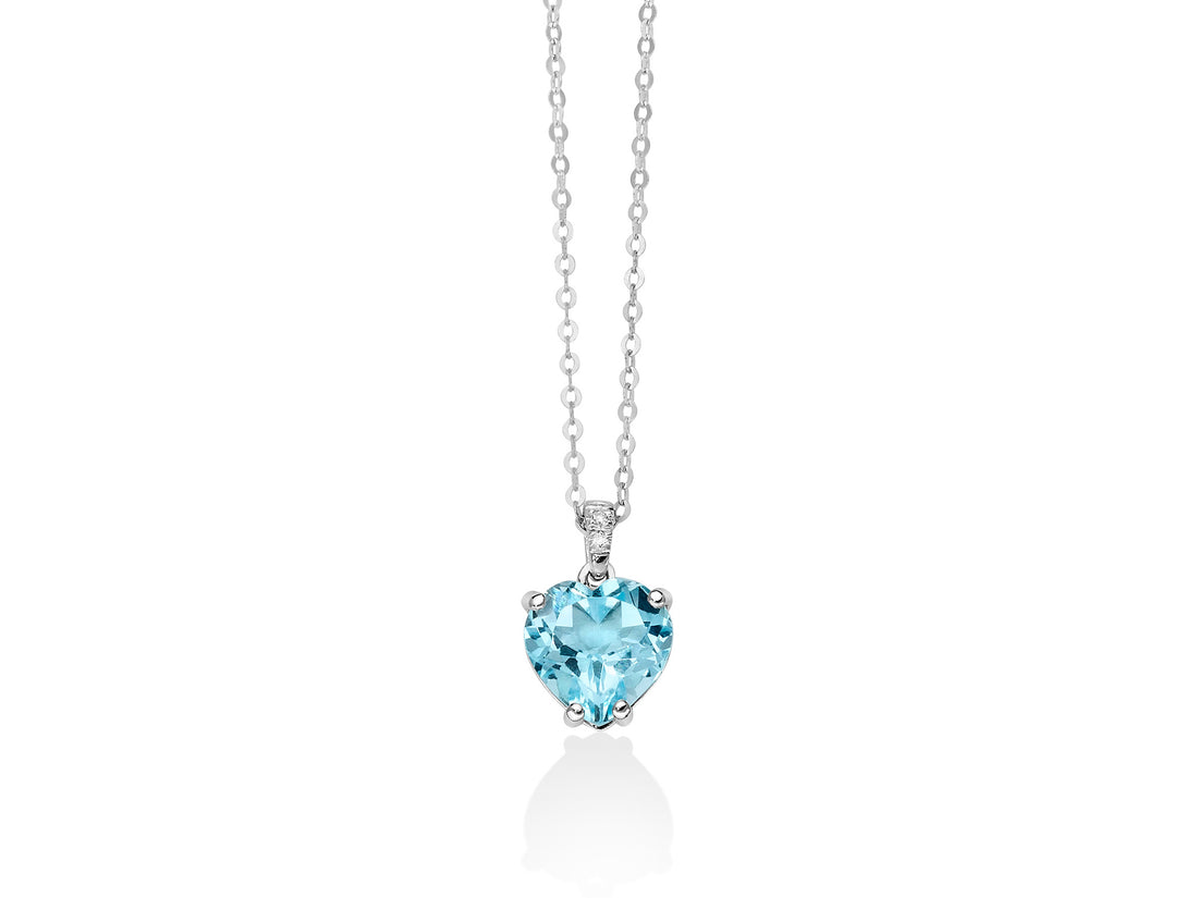 Collana Donna Miluna Girocollo ORO 750 con acquamarina e diamanti