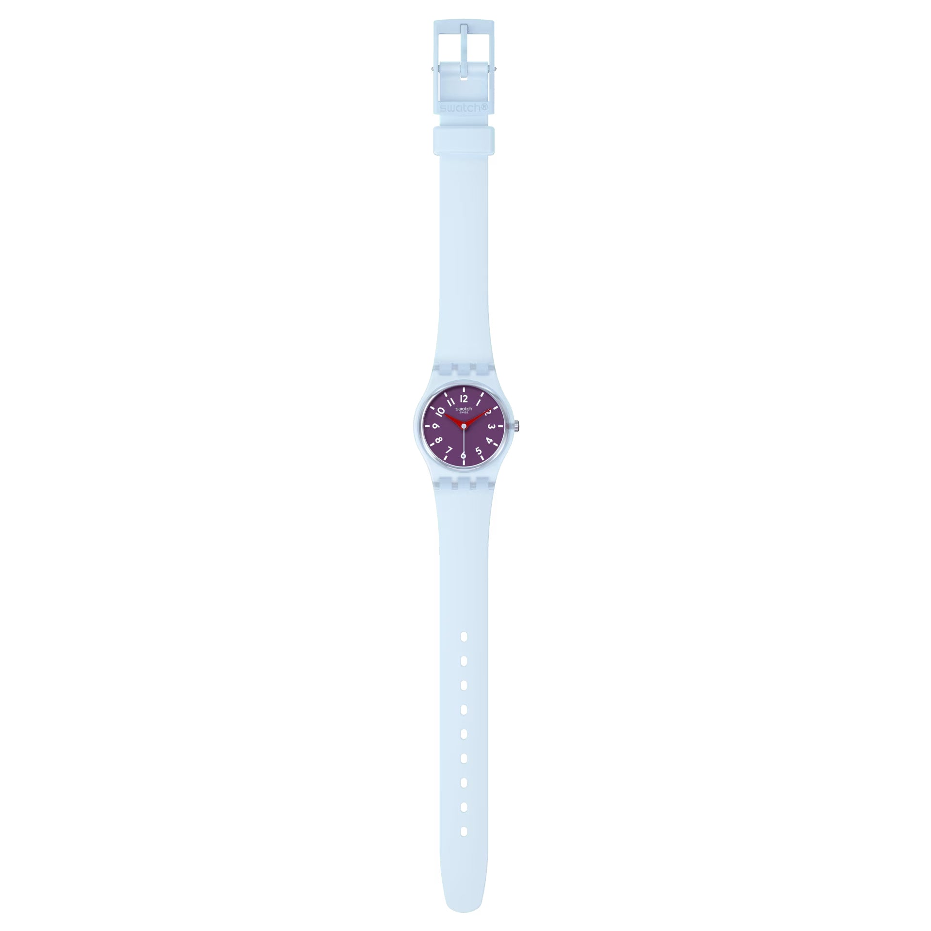 Orologio Donna Bambina Swatch Powder Plum Numeri Quarzo Bianco Viola LL126