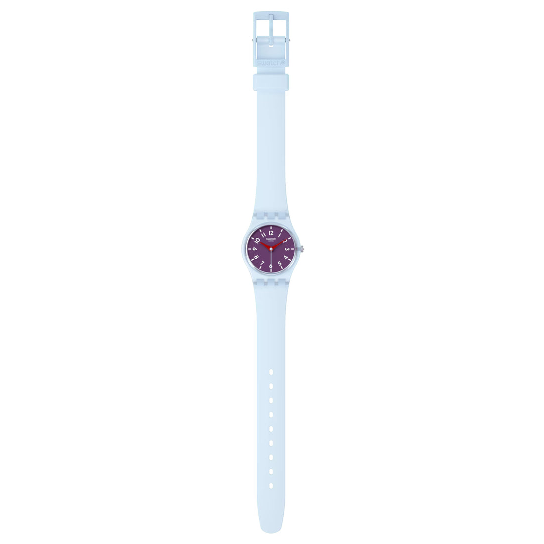 Orologio Donna Bambina Swatch Powder Plum Numeri Quarzo Bianco Viola LL126