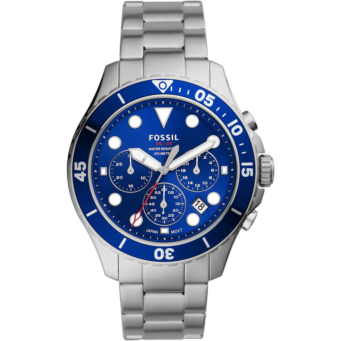 Orologio Uomo Acciaio Fossil  Cronografo blu FS5724