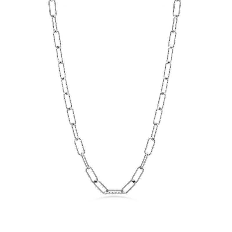 Collana Donna Liu Jo Acciaio Catena Ovale Zirconi Bianchi LJ2335