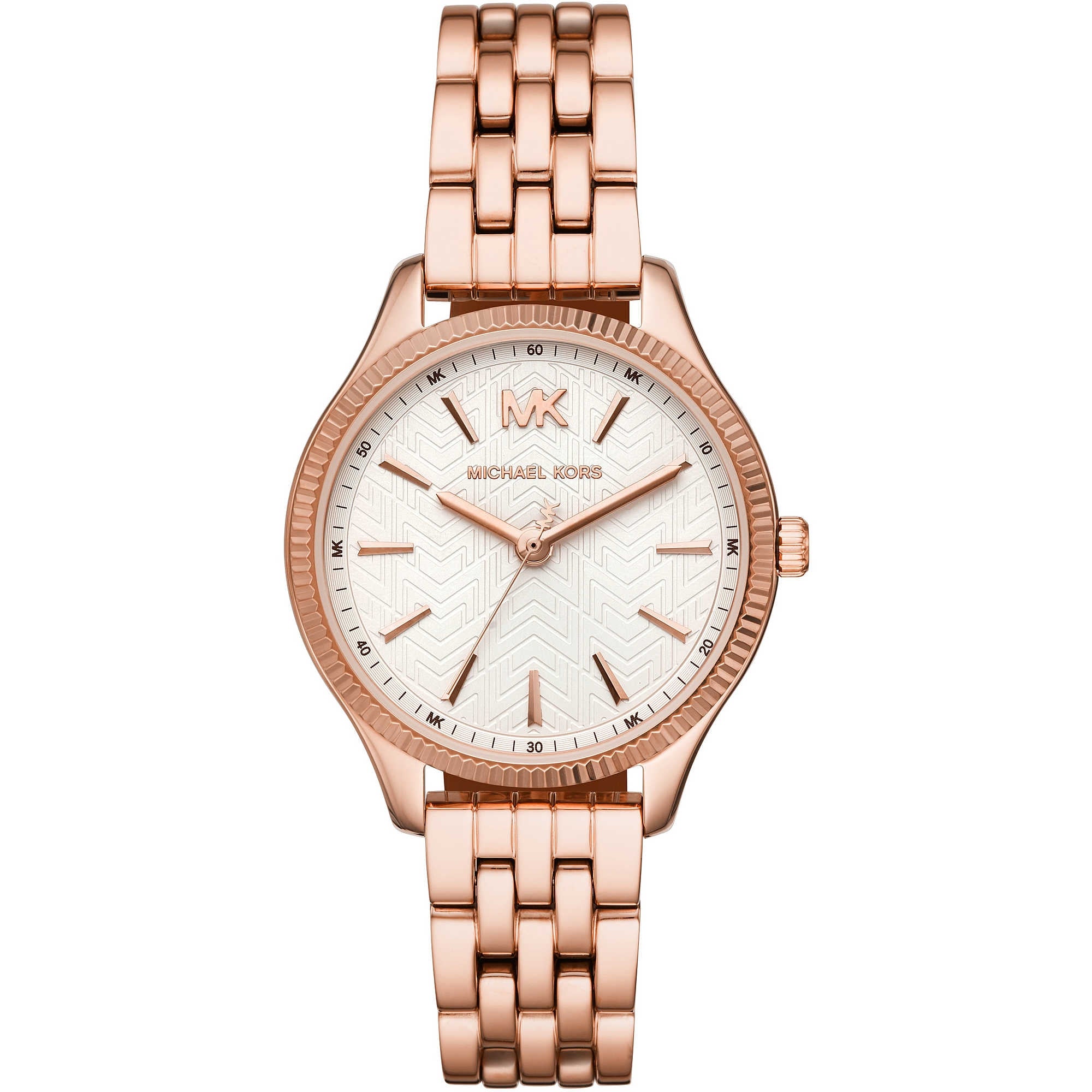 Orologio Donna Michael Kors Acciaio Rosè Quarzo Solo Tempo Bianco MK6641