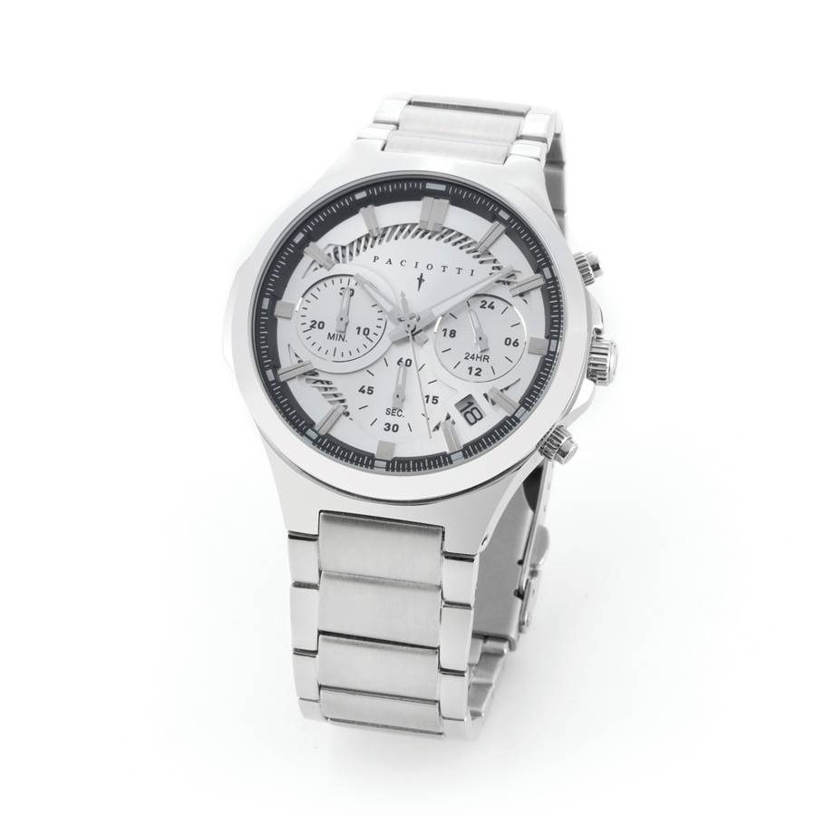 Orologio Uomo Cesare Paciotti Acciaio Quarzo Cronografo Data Argentè TSCR229