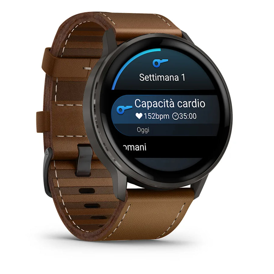 Orologio Garmin Smartwatch Venu 4 - 45 mm Pelle Marrone 010-03014-03