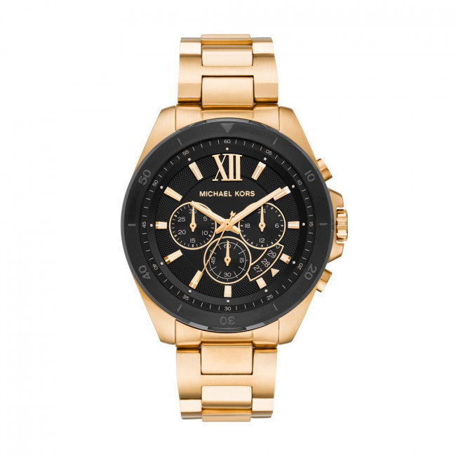Orologio Uomo Michael Kors Acciaio Dorato Nero Quarzo Cronografo MK8848