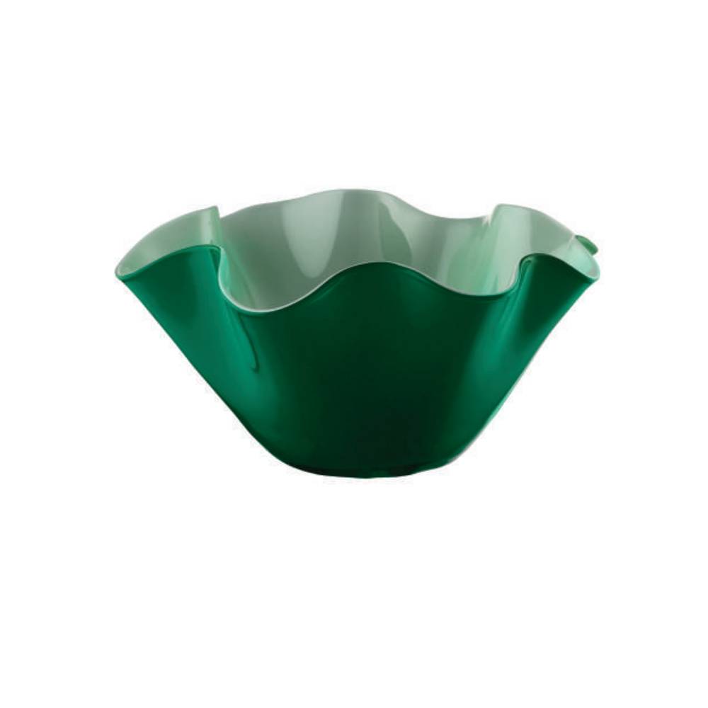 Centrotavola Onlylux Vetro Wave 35 cm Fazzoletto Opale Verde Bosco OL03091