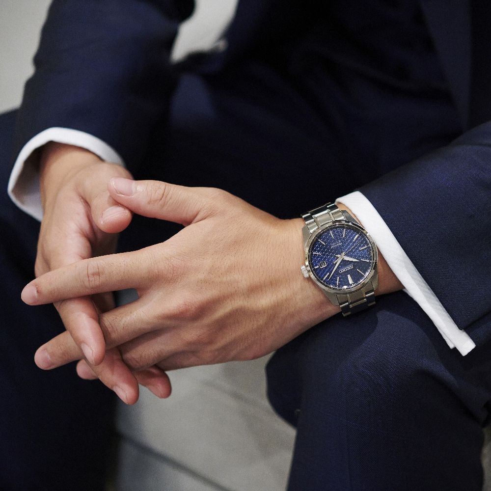 Orologio Uomo Seiko Presage Automatico Quadrante Blu Acciaio Data SPB167J1