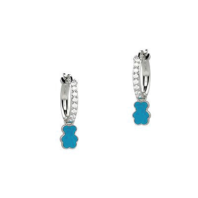 Orecchini Bambina Nanàn Argento 925 Orsacchiotto Azzurro NAN0365