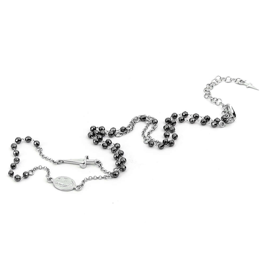 Collana Uomo Cesare Paciotti Argento Ematite Sfaccettata JPCL2215B