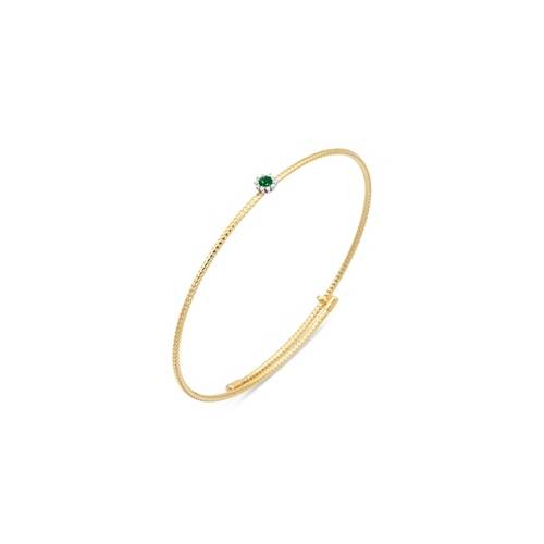 Bracciale Donna Ponte Vecchio Gioielli Oro Bicolore 18 KT Smeraldo Diamante CB2022SMY