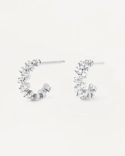 Orecchini Donna PDPaola Argento Bianco 925 Cerchio Zirconi AR02-578-U