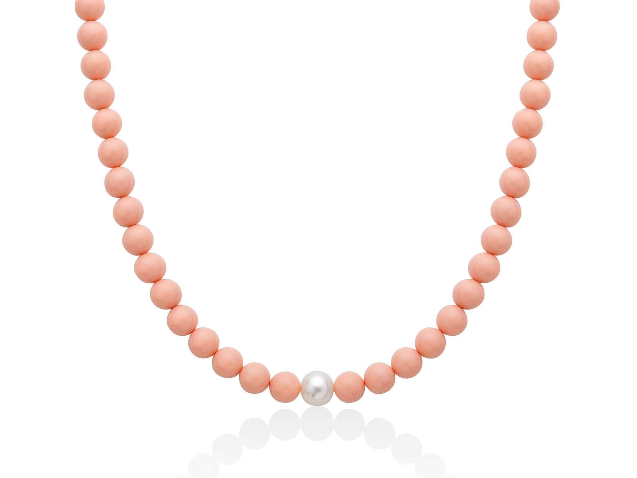Collana Donna Argento 925 Miluna Perla Bianca Pasta Di Corallo Rosa PCL4821