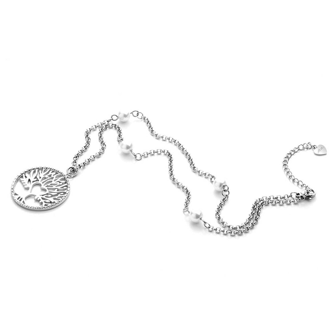 Collana Donna Acciaio 4US Cesare Paciotti  Albero Della Vita Perle 4UCL3396W