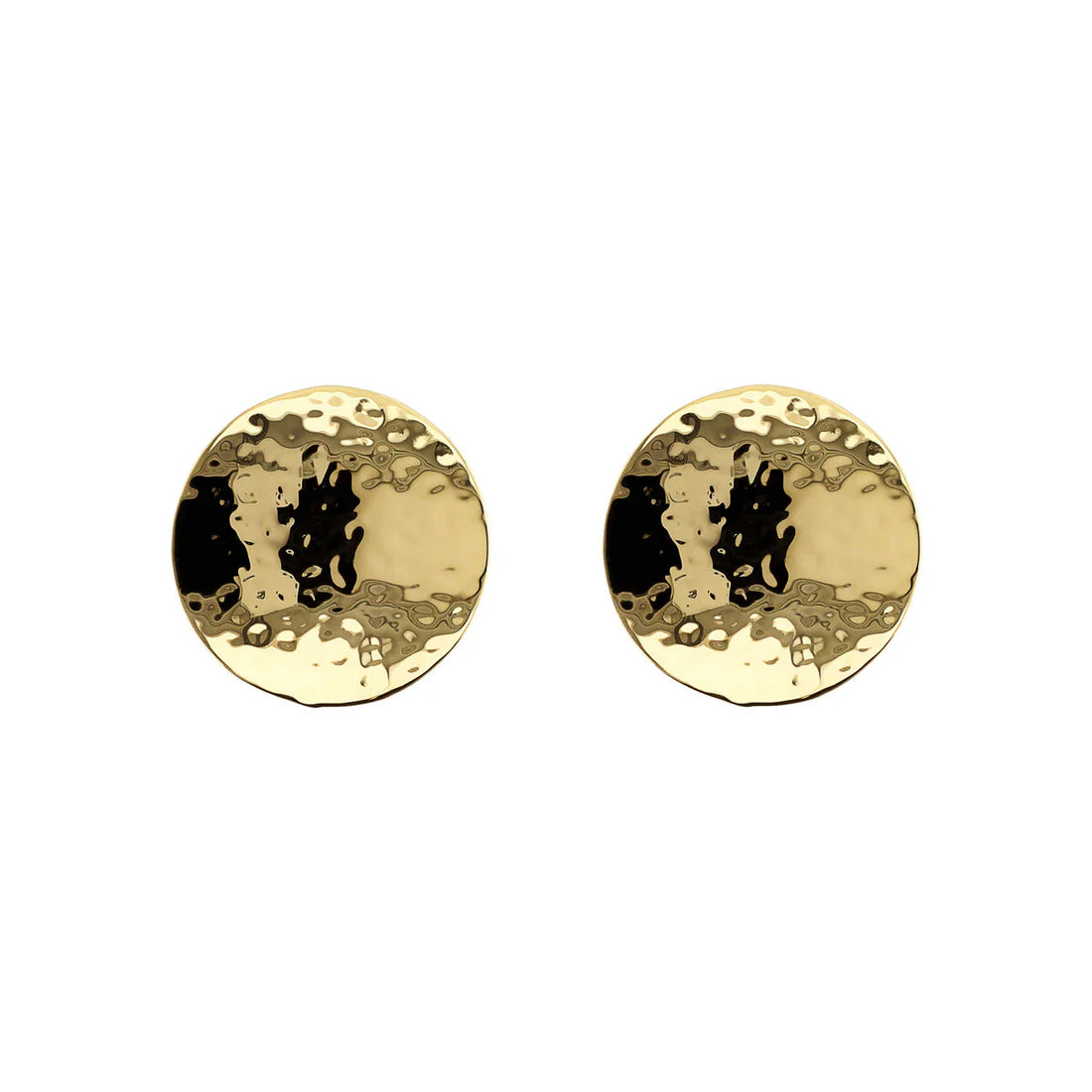 Orecchini Donna Etrusca Bronzo Dorato Bottone Martellato WSET00841.YG