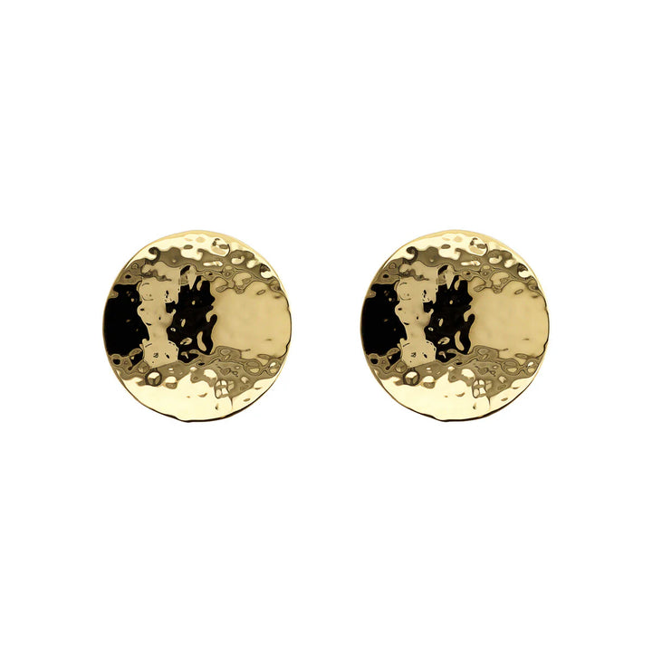 Orecchini Donna Etrusca Bronzo Dorato Bottone Martellato WSET00841.YG