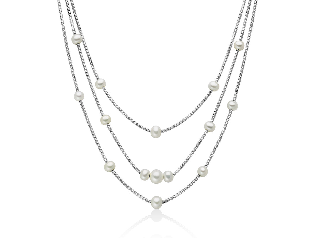 Collana Donna Miluna Miss Italia Argento con Perla Bianca PCL6626