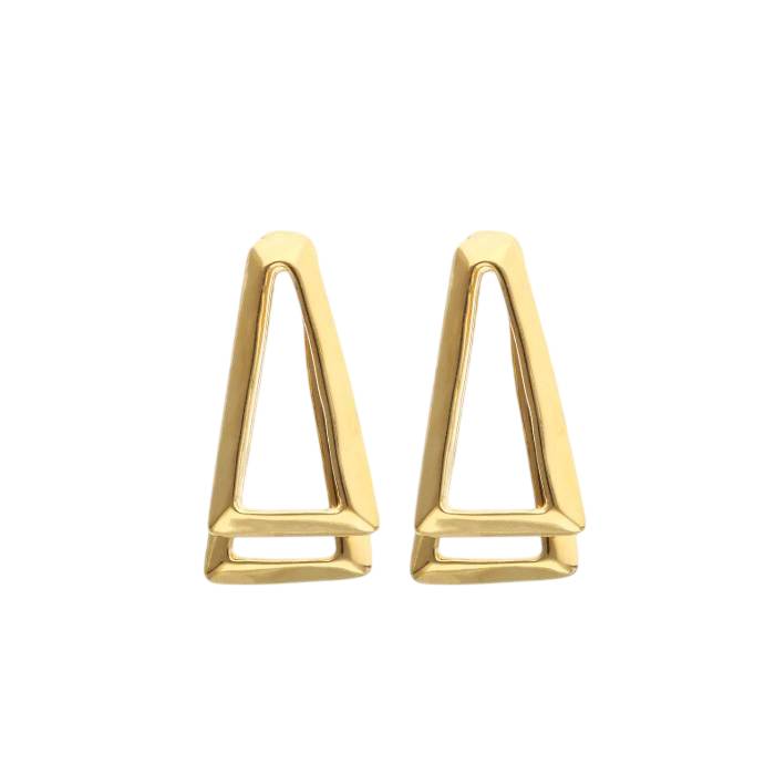 Orecchini Donna Uno De 50 Doppi Triangolari Placcati Oro 18 KT PEN1065ORO0000U