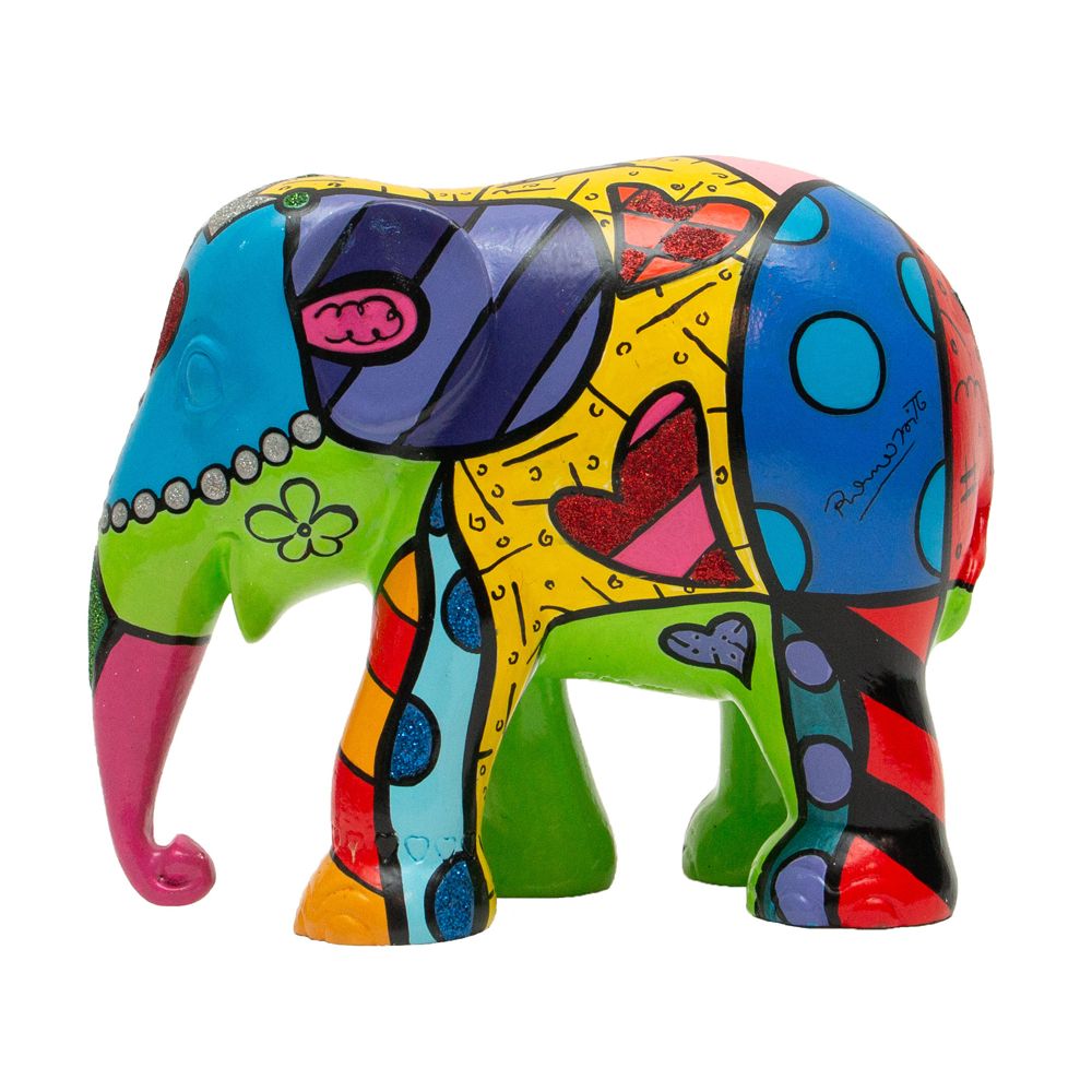 Scultura Elefante Onlylux Love 15 cm Resina Dipinto A Mano 8858831259430