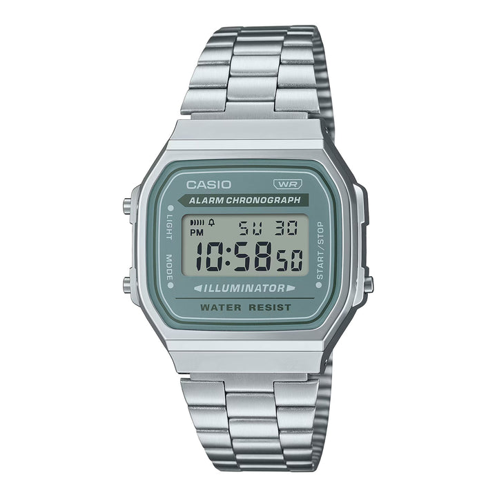 Orologio Unisex Casio Vintage Acciaio Quarzo Digitale Verde A168WA-3AYES
