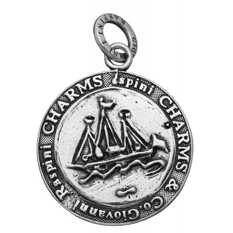 Charm Unisex Giovanni Raspini Argento 925 Moneta Veliero Realizzato A Mano 06896