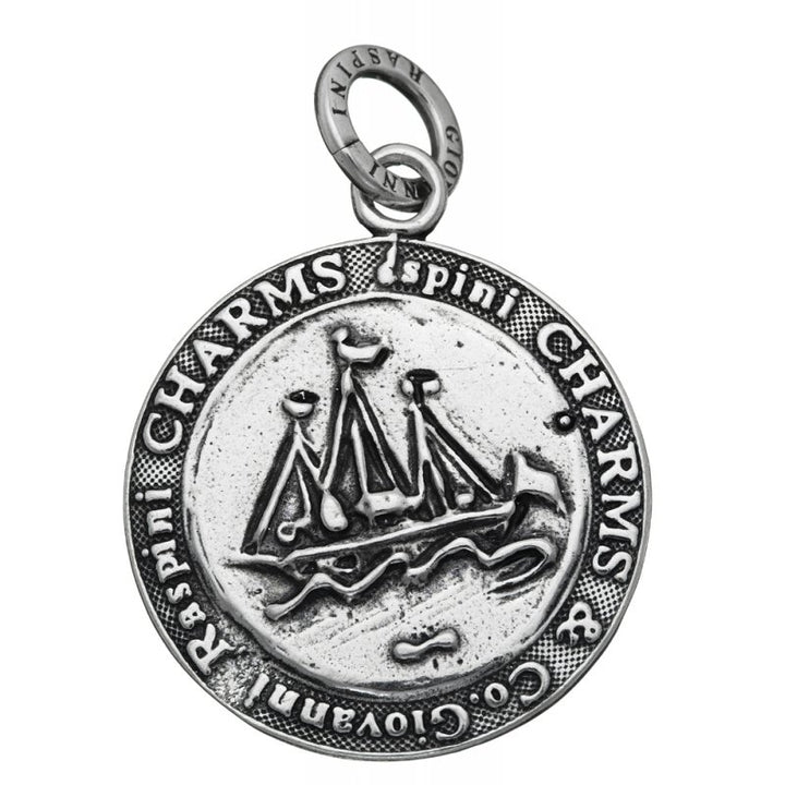 Charm Unisex Giovanni Raspini Argento 925 Moneta Veliero Realizzato A Mano 06896