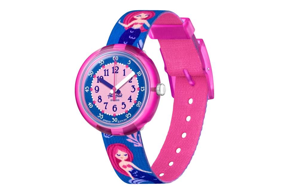 Orologio Bambina Swatch Flik Flak Seareni Quarzo Solo Tempo Sirena Rosa ZFPNP107