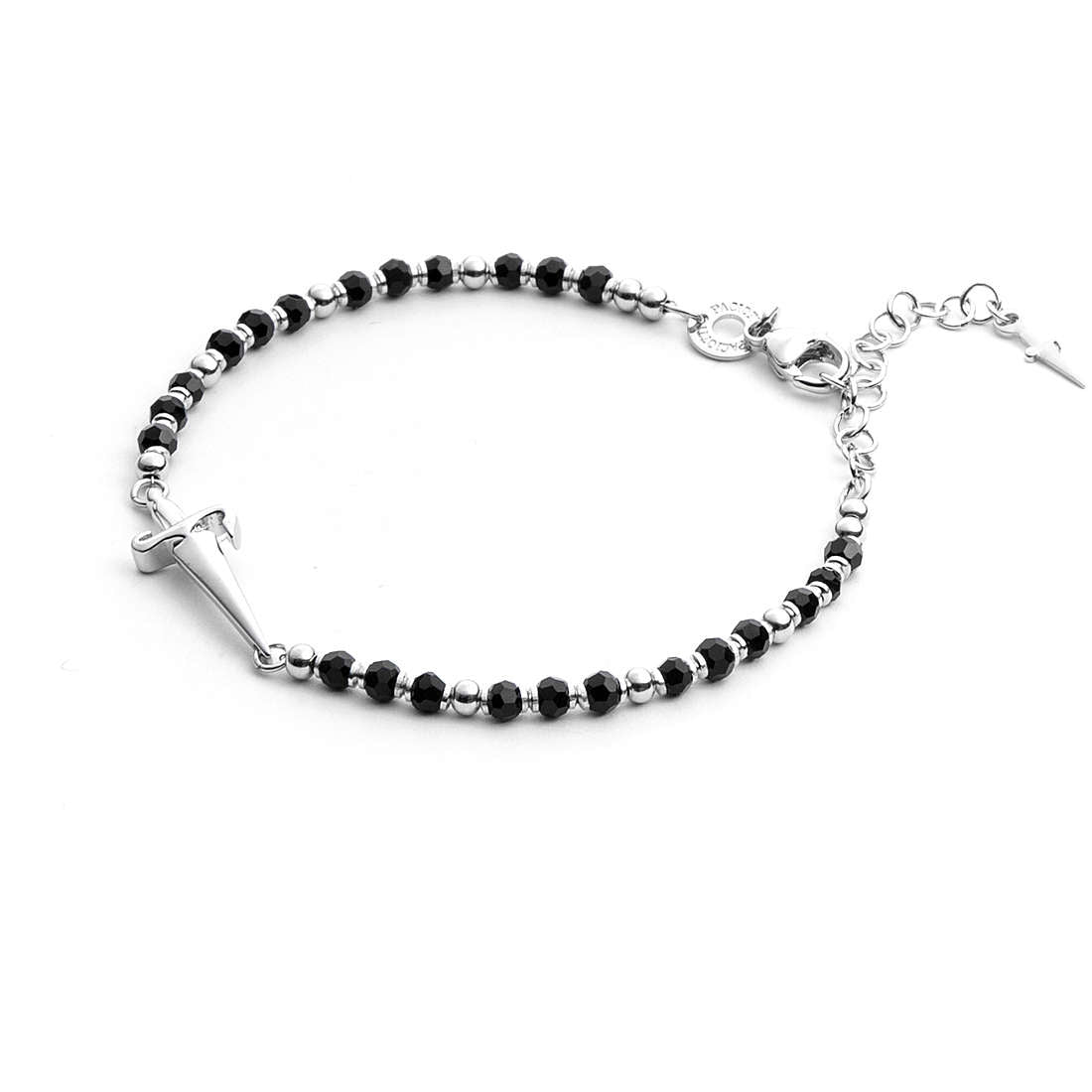 Bracciale Uomo Cesare Paciotti Argento 925 Ematite Nero Cluster Collection JPBR2129B