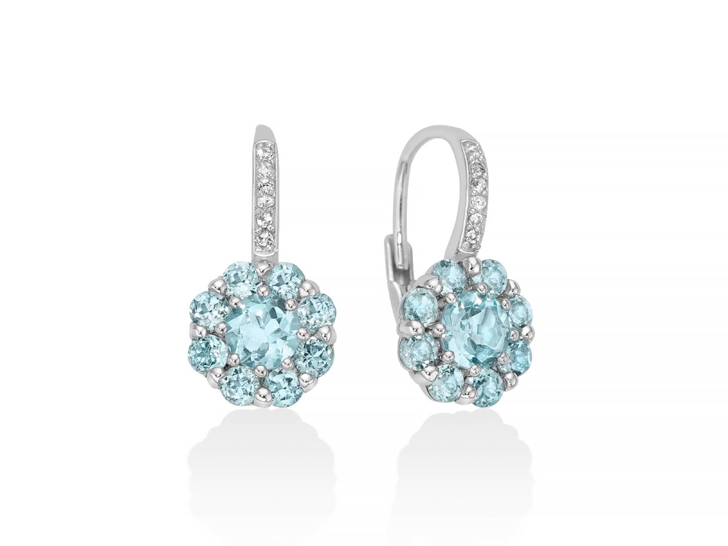 Orecchini Donna Miluna Gemma Del Cielo Argento 925 Topazio Azzurro ERD2924