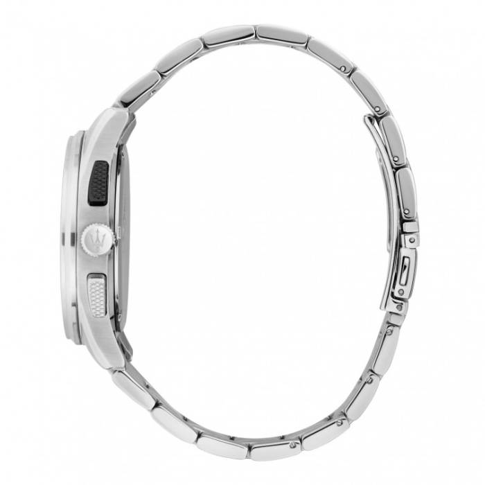 Orologio Uomo Maserati Sorpasso Acciaio Satinato Lucido Quarzo Nero Crono Data R8873624008