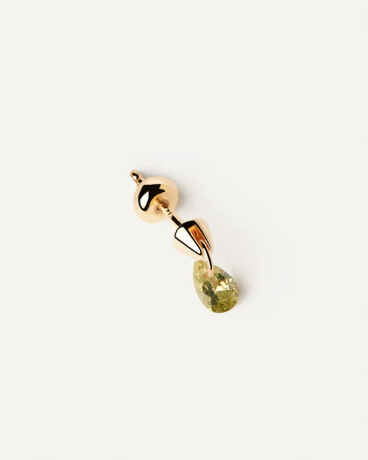 Orecchini mono Donna PDPaola Argento Dorato 925 Con Zircone Verde  PG01-203-U