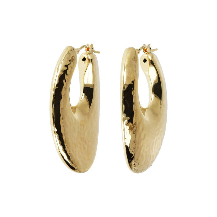 Orecchini Donna Etrusca Bronzo Dorato Cerchi Martellati Lucidi WSET00520.YG