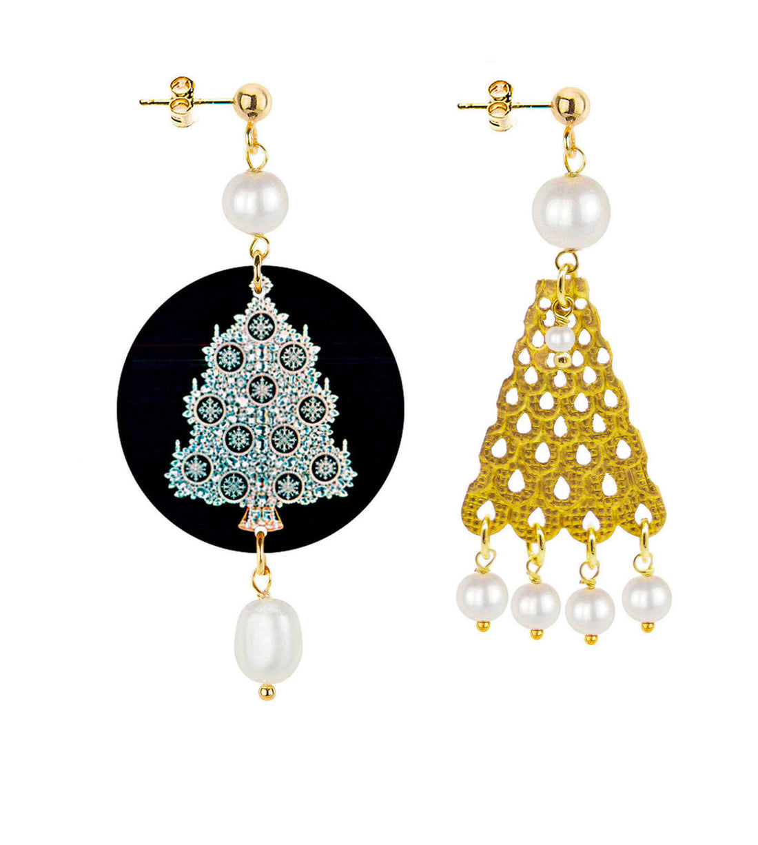 Orecchini Donna Lebole Circle Piccolo Albero Di Natale Perla MM.DP/OR.63