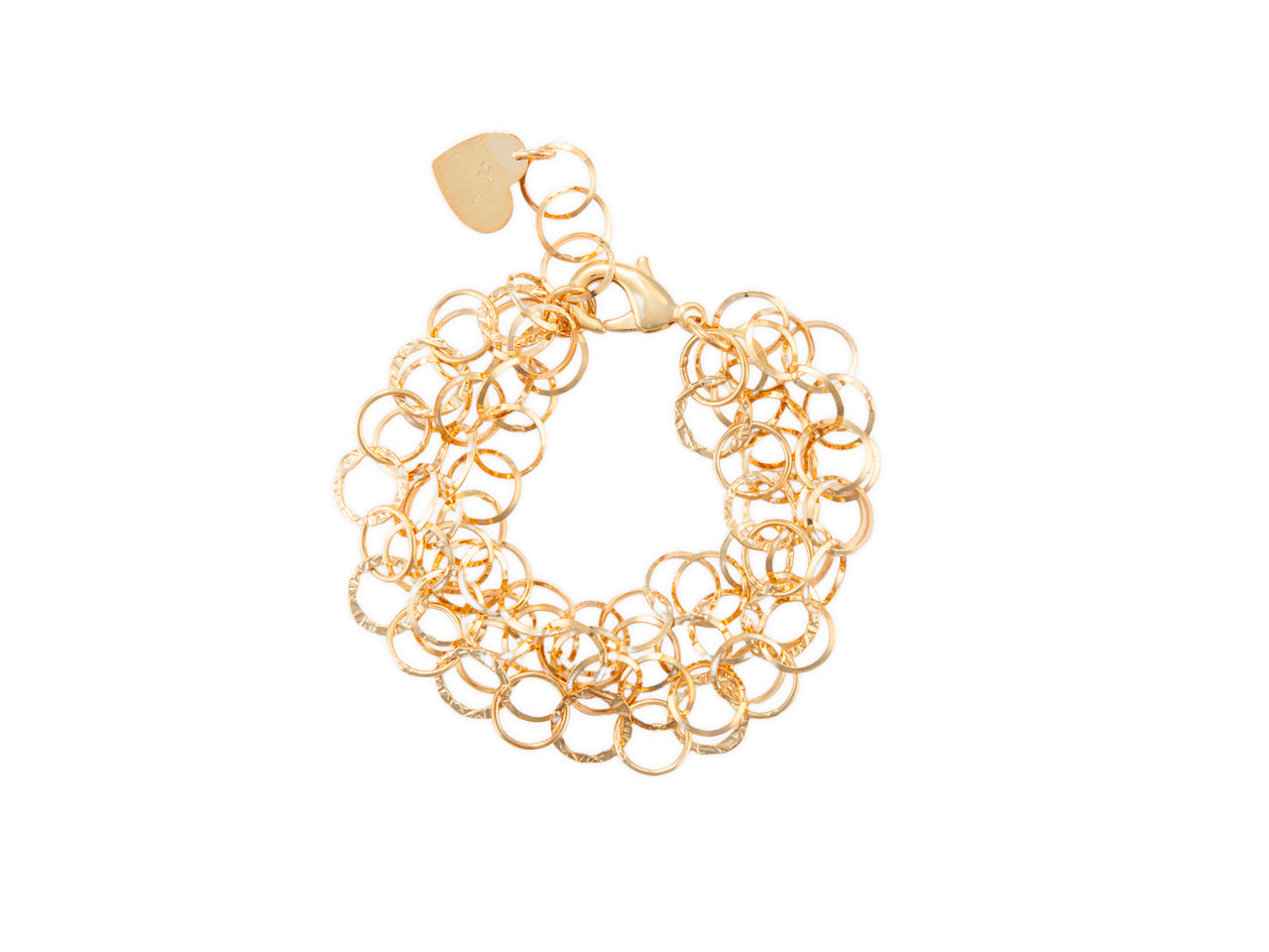 Bracciale Donna Acciaio dorato 4US cesare paciotti multifilo ad anelli 4UBR7315W