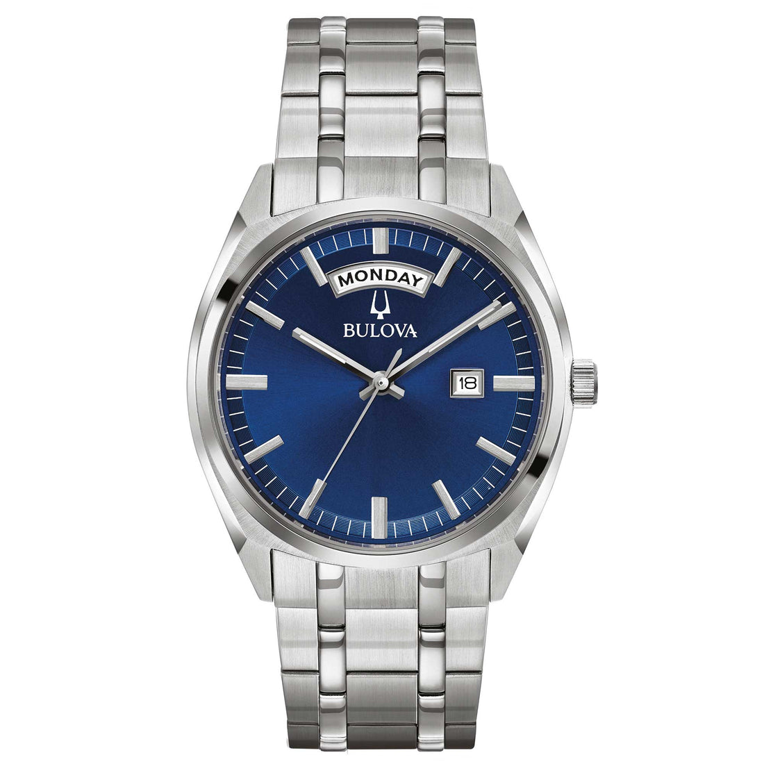 Orologio Uomo Bulova Quarzo Surveyor Day-Date Blu Acciaio 36 mm 96C125