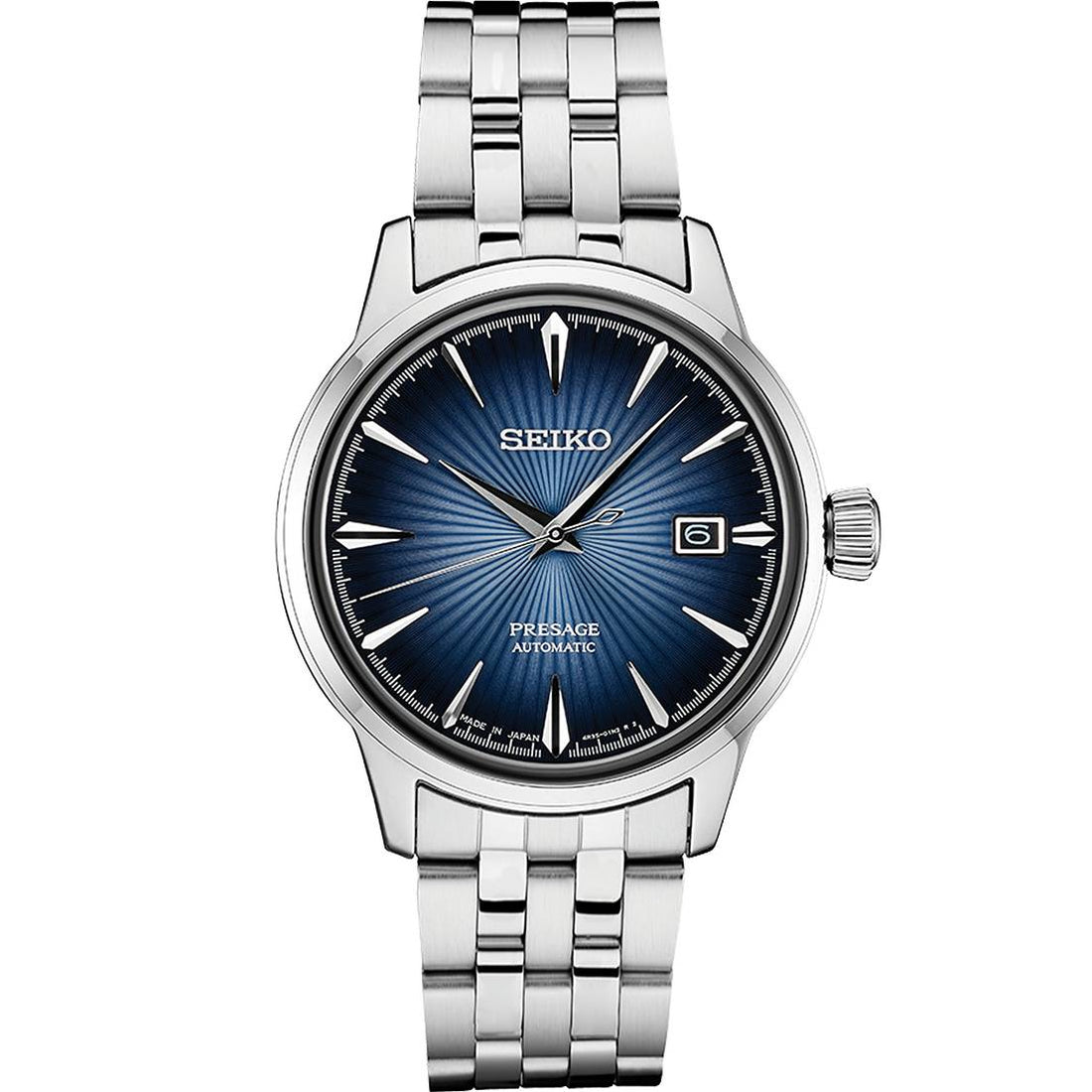 Orologio Uomo Seiko Automatico Presage Mockingbird Blu Cocktail Time SRPB41J1