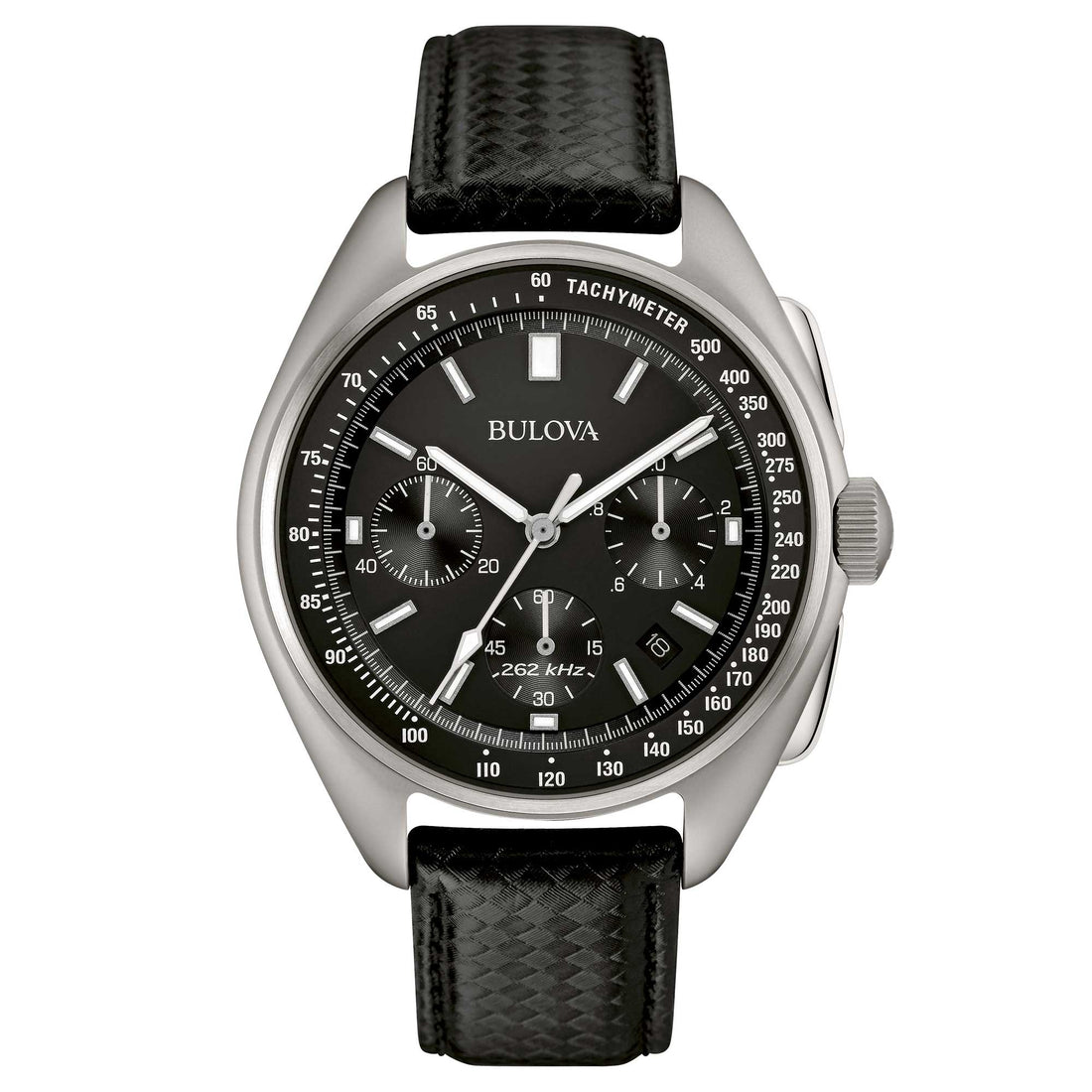 Orologio Uomo Bulova Quarzo Cronografo Lunar Pilot Nero Acciaio Pelle Data 96B251