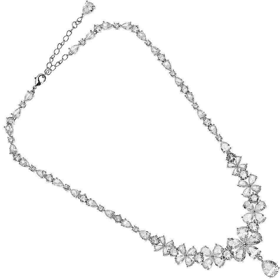 Collana Donna Ottaviani Semirigida Zirconi Bianchi Pietre Goccia Fiore 500689C
